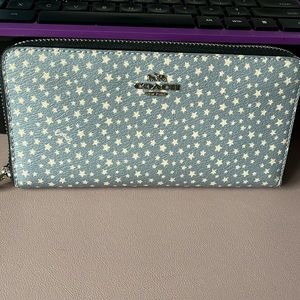 Vinyl Coach Zip Around Wallet